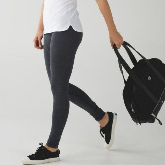 Lululemon Wunder Under Roll Down Leggings Heathered Black Size 4 - Picture 13 of 14